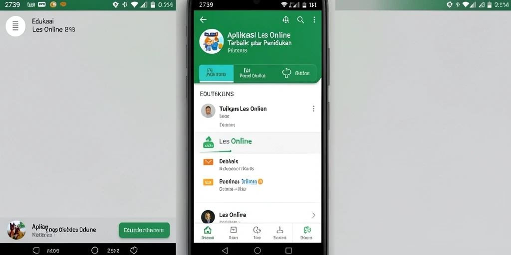 Tampilan aplikasi 2739 dengan fitur Les Online yang menarik.