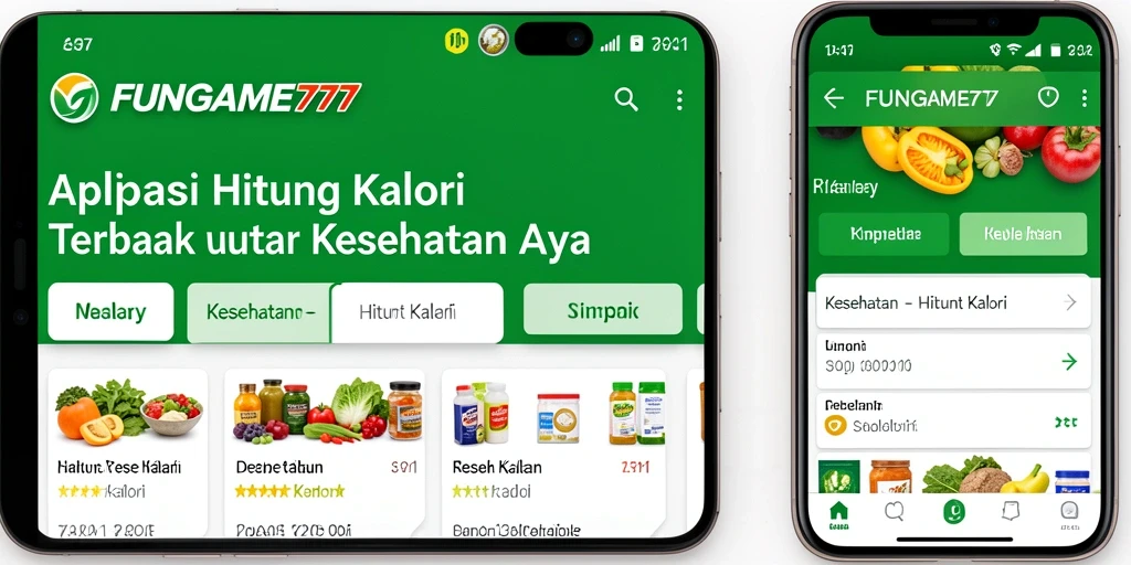 Antarmuka pengguna FUNGAME777 untuk Hitung Kalori yang informatif dan mudah digunakan.
