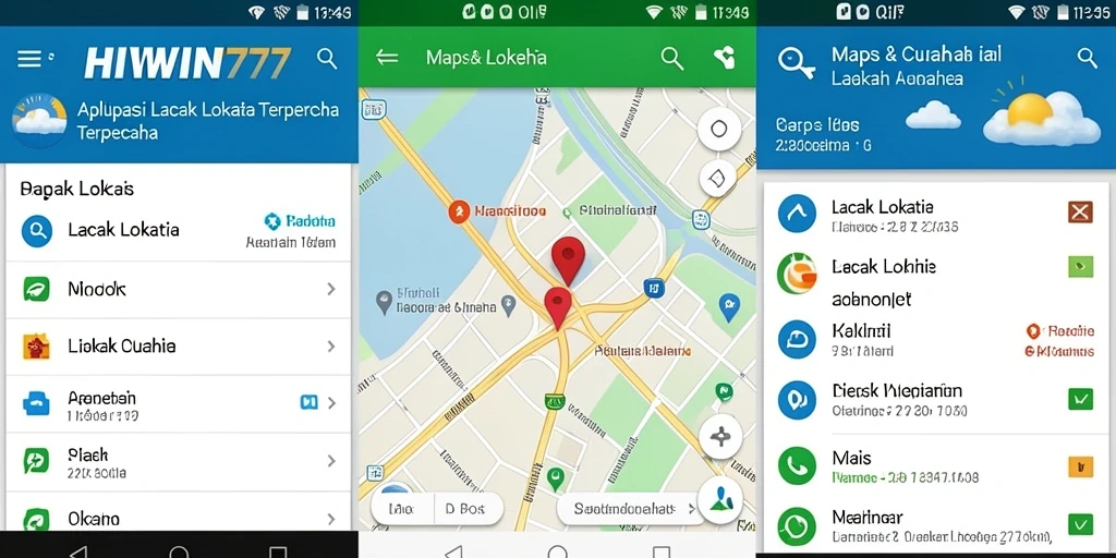 Tampilan antarmuka aplikasi HIWIN777 untuk pelacakan lokasi.