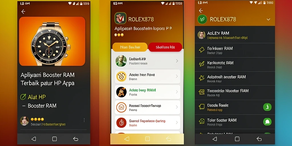 Tampilan antarmuka aplikasi ROLEX878 yang intuitif dan mudah digunakan.