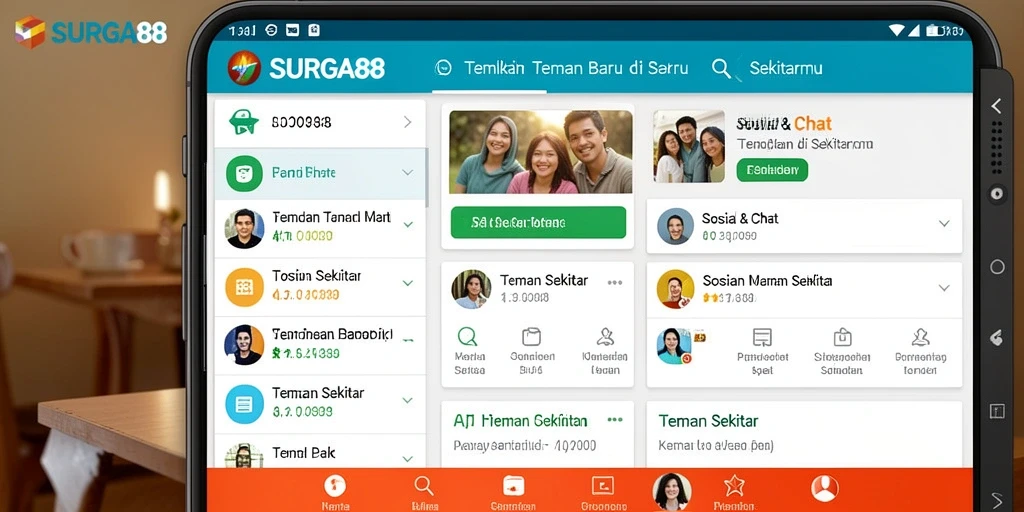 Tampilan antarmuka pengguna aplikasi SURGA88 yang menarik.