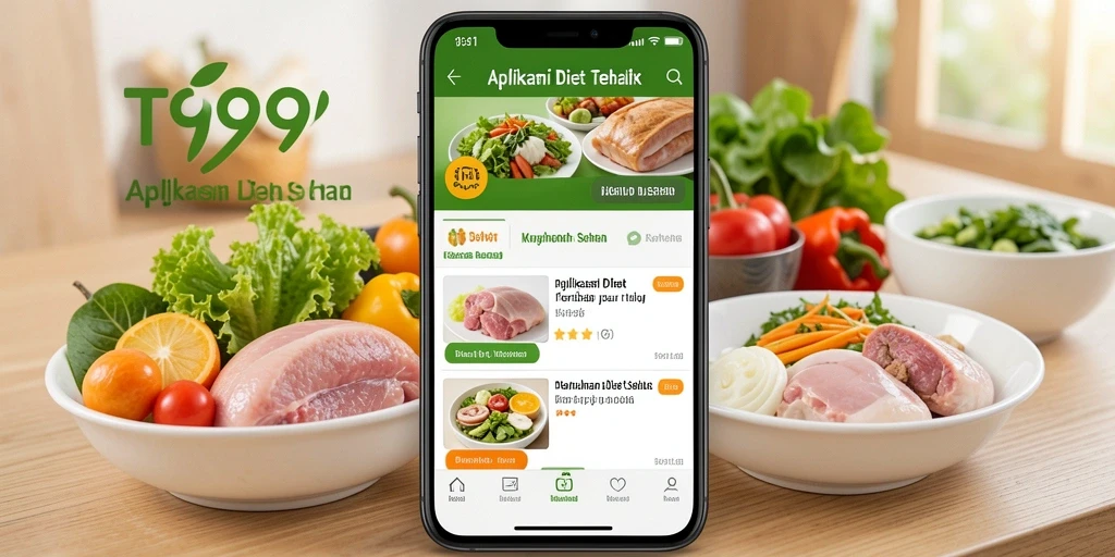Antarmuka pengguna sederhana T9999 untuk diet sehat.