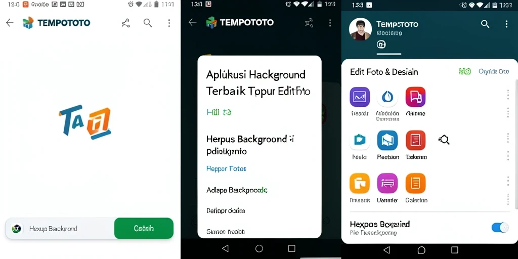 Tampilan antarmuka TEMPOTOTO saat menghapus background foto.