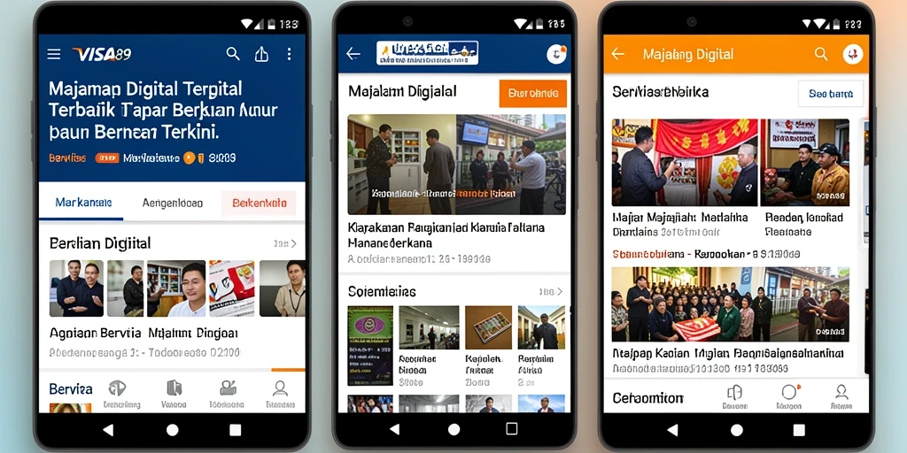 Tampilan antarmuka aplikasi VISA89 dengan fitur Majalah Digital