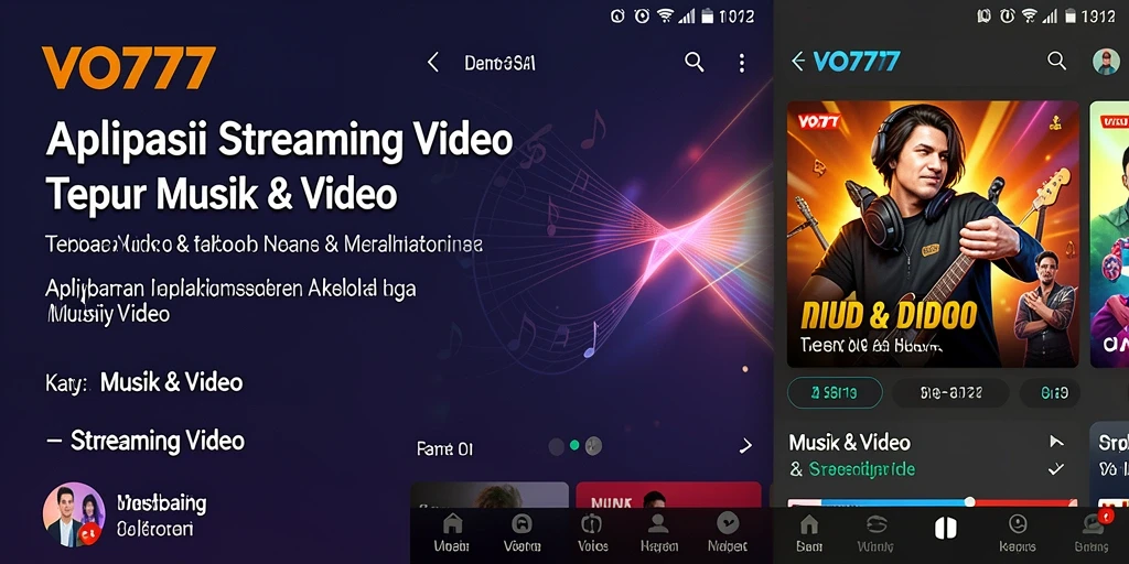 Antarmuka VO777 yang menarik dengan fitur streaming video.