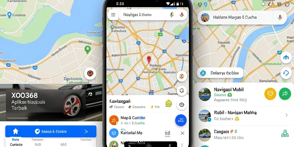 Tampilan antarmuka Navigasi Mobil XO368 yang informatif dan mudah digunakan.