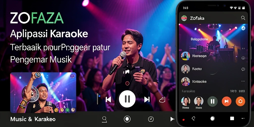Antarmuka ZOFAZA yang menampilkan berbagai pilihan lagu karaoke.